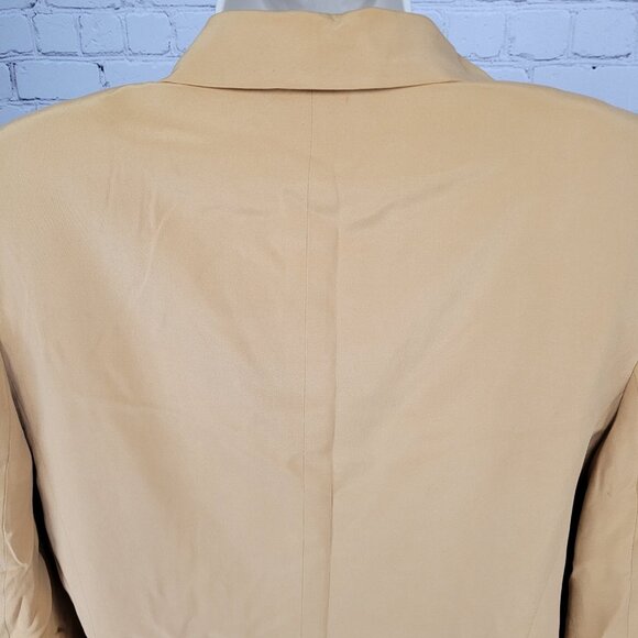 VTG Kasper & Company Yellow 100% Silk Buttoned Lined Notch Suit Jacket 12 - Picture 12 of 16